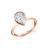 Mounting for Pear Shape Diamond Engagement Ring, 14K Rose Gold