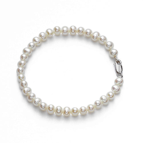 Freshwater Cultured Pearl 8-Inch Bracelet, 6.5 MM, Sterling Silver