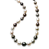 Tahitian and White South Sea Cultured Pearl Necklace, 18 Inches
