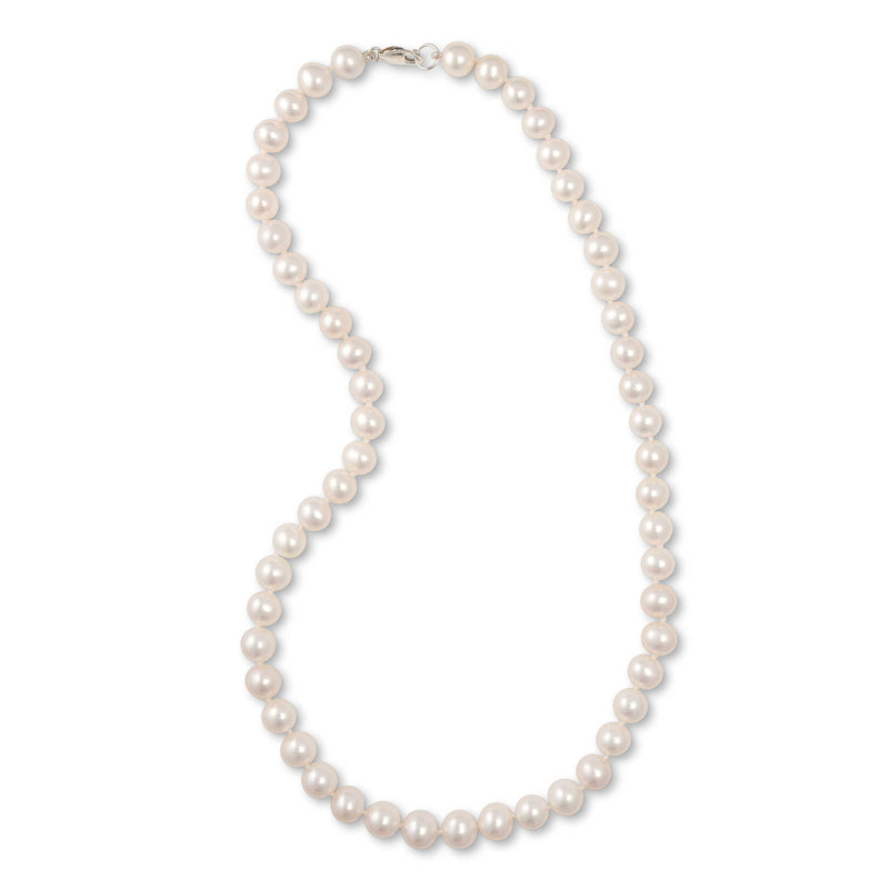 Freshwater Cultured Pearls, 7.5-8.5 MM, 18 Inches, Sterling Clasp