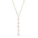Freshwater Cultured Pearls Y Style Necklace, Gold Plated