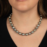 Natural Color Tahitian Medium Silver Cultured Pearl Necklace, 18 Inches