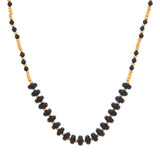 Black Agate and Gold Filled Beads Necklace, Gold Filled