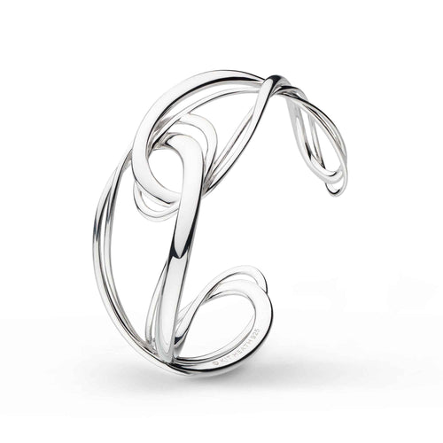 Curved Open Cuff, 8.50 Inches, Sterling Silver