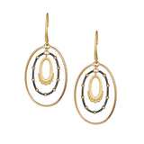 Nested Loops Dangle Earrings, Gold Plated