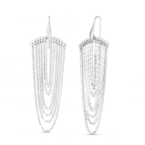 Dangling Chain Chandelier Earrings, Sterling Silver