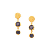 Lapis Lazuli Double Drop Earrings, 24 Karat Vermeil