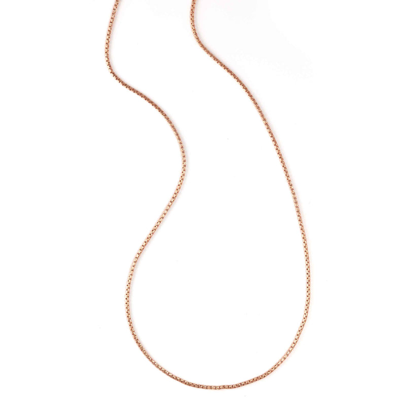 Round Box Silk Design Necklace, Sterling with 18K Rose Gold Plating