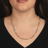 Freshwater Pearl Figaro Chain Link Necklace, Sterling Silver