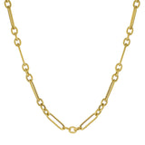 Mixed Shape Link Necklace, Gold Plated