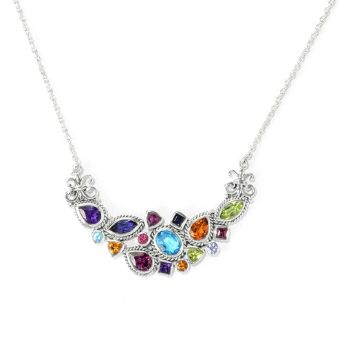 Serendipty Multi Gemstone Necklace, Sterling Silver