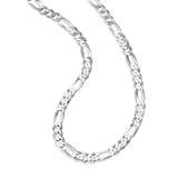Flat Figaro Link Necklace, 20 Inches, Sterling Silver