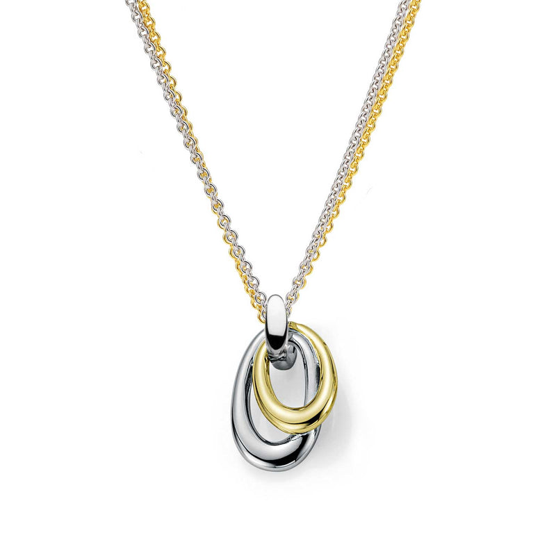 Oval Loops Pendant, Sterling and Yellow Gold Plating