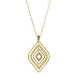Marquise Shape Open Design Pendant, Gold Plated