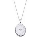 Oval Locket with Diamond Accent, Sterling Silver