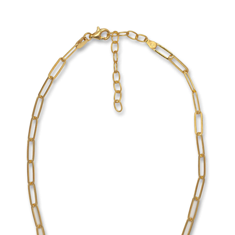 Heart Lock on Paperclip Necklace, Gold Plated