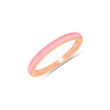 Pink Enamel Stacking Ring, Sterling with Gold Plating