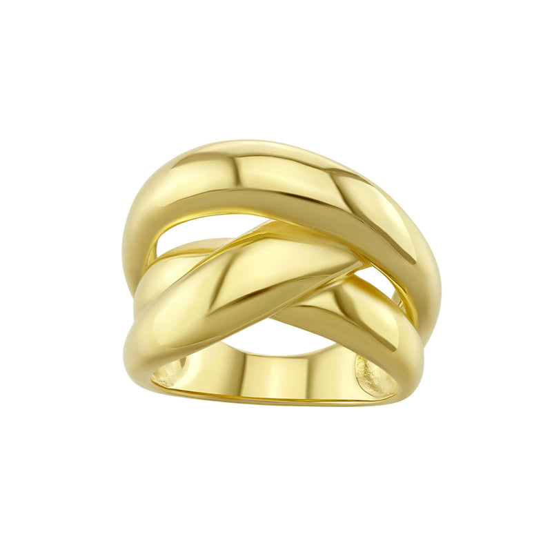 Bold Overlapping Ring, Gold Plated