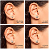 Diamond Stud Earrings, 2.00 Carats Total, H-SI2/SI3, 14K White Gold
