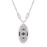 Pre-Owned Diamond And Black Onyx Pendant/Pin, 14K White Gold