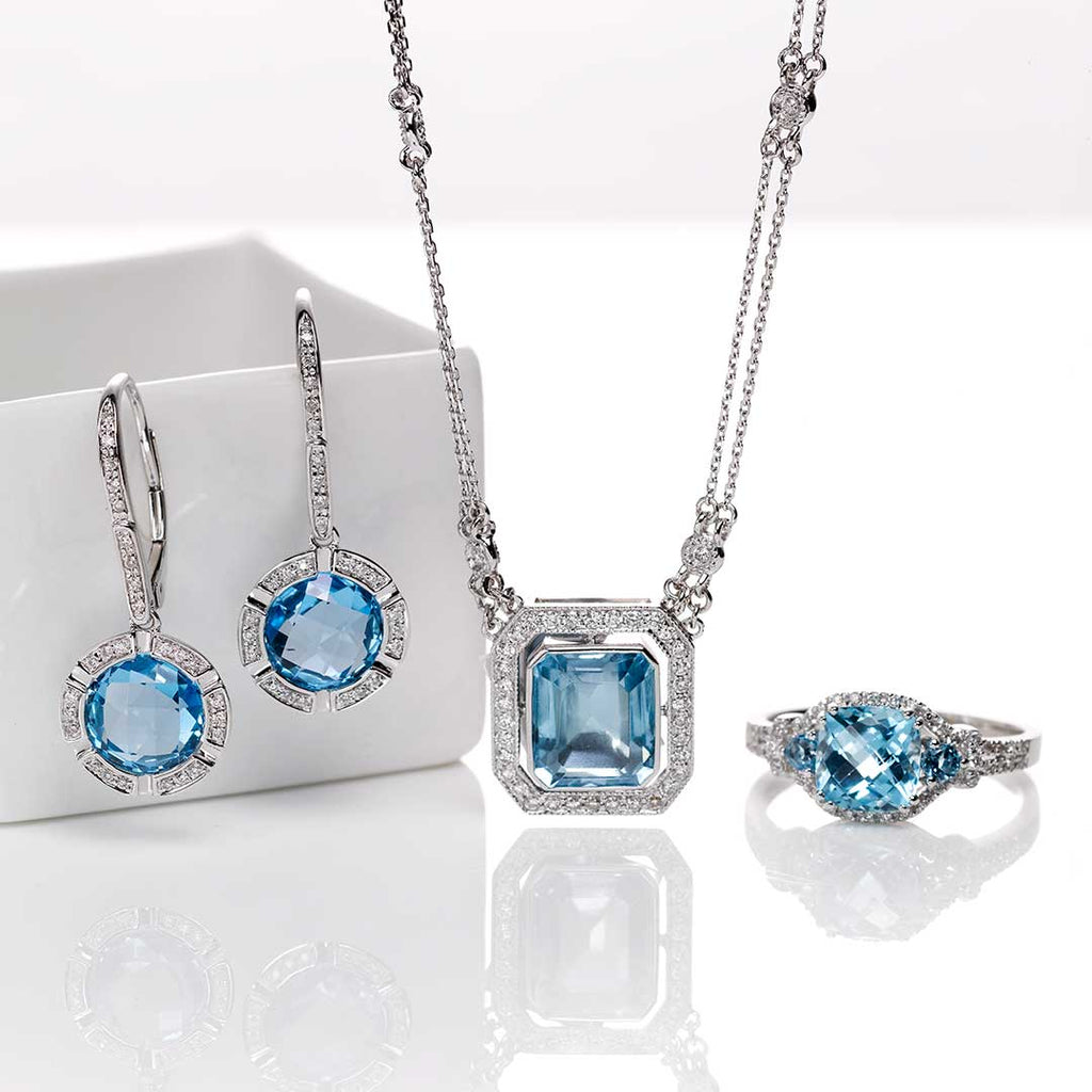 Blue Topaz and Diamond Jewelry