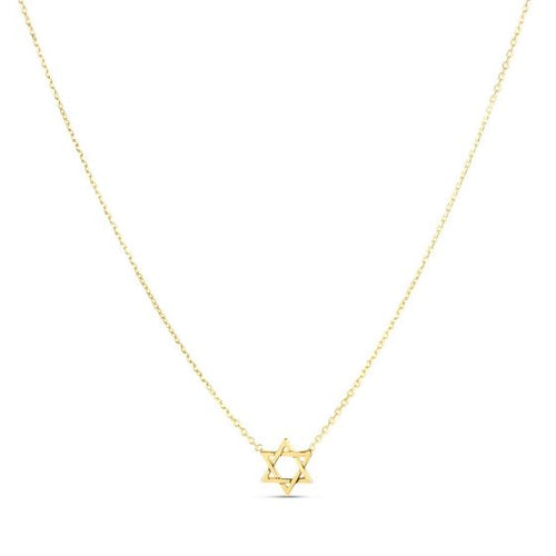 Petite Star of David Necklace, 14K Yellow Gold