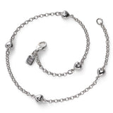 Heart Ankle Bracelet, Sterling Silver, 10 Inches
