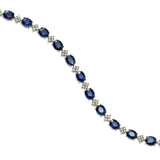 Alternating Sapphire and Pavé Diamond Bracelet, 18K White Gold
