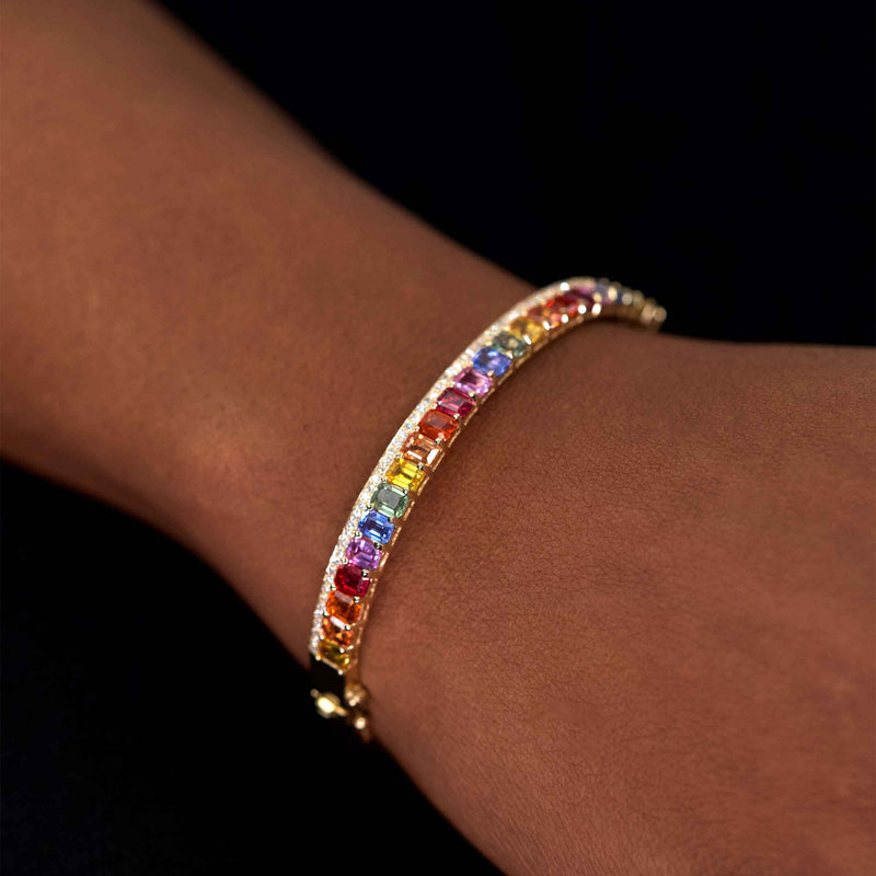 Gift Set - Rainbow bag charm + bracelet + pouch