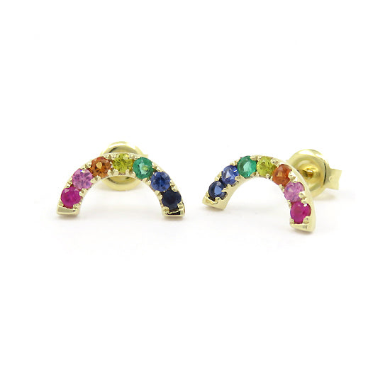 Multi Color Gemstone Rainbow Bar Earrings, 14K Yellow Gold | Gemstone  Jewelry Stores Long Island – Fortunoff Fine Jewelry