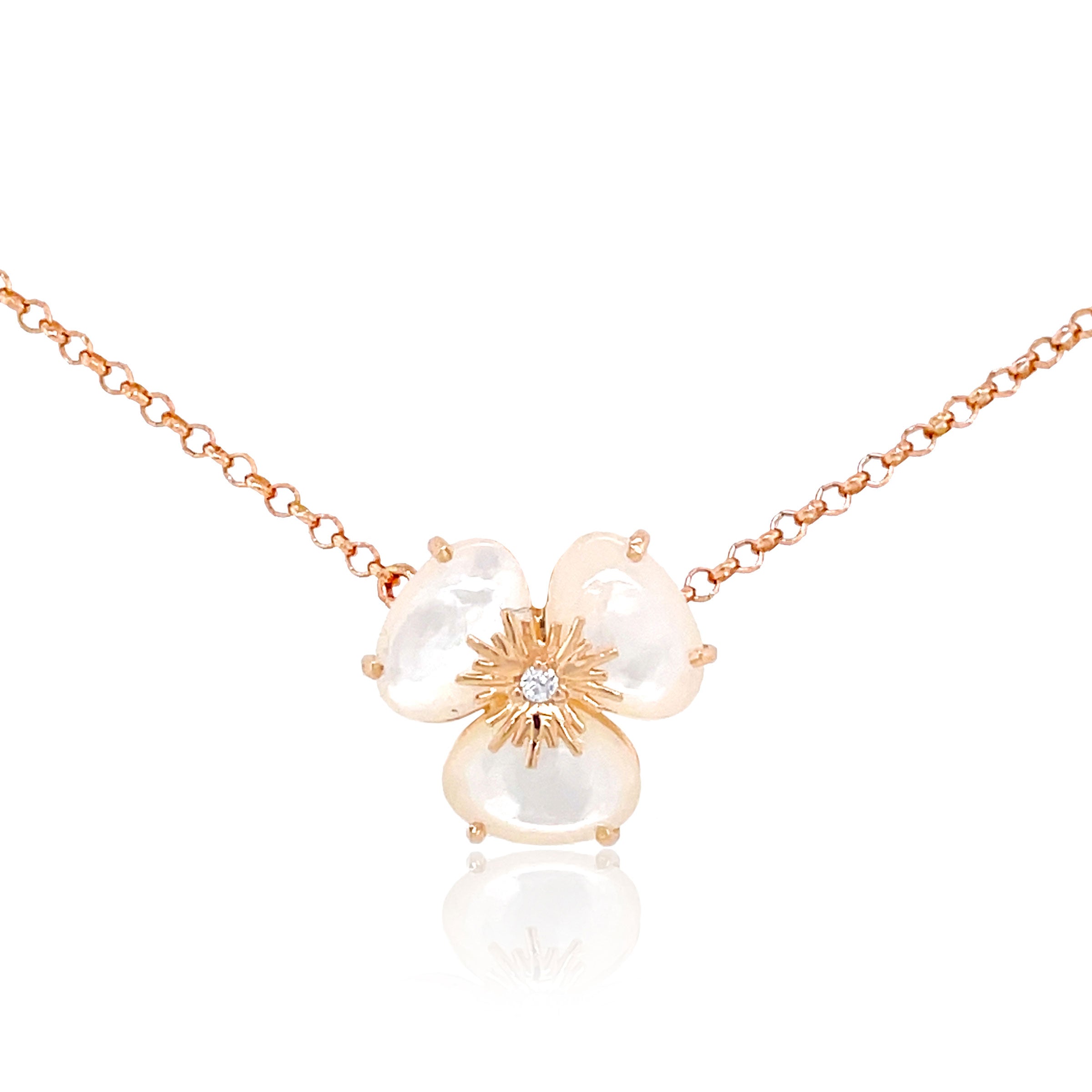 Alson Signature Collection 18K Rose Gold Heart Shaped Diamond Necklace