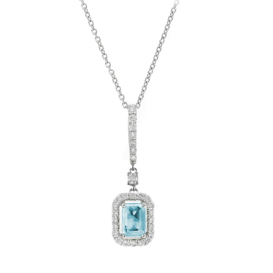 Aquamarine and Diamond Necklace | Pravins