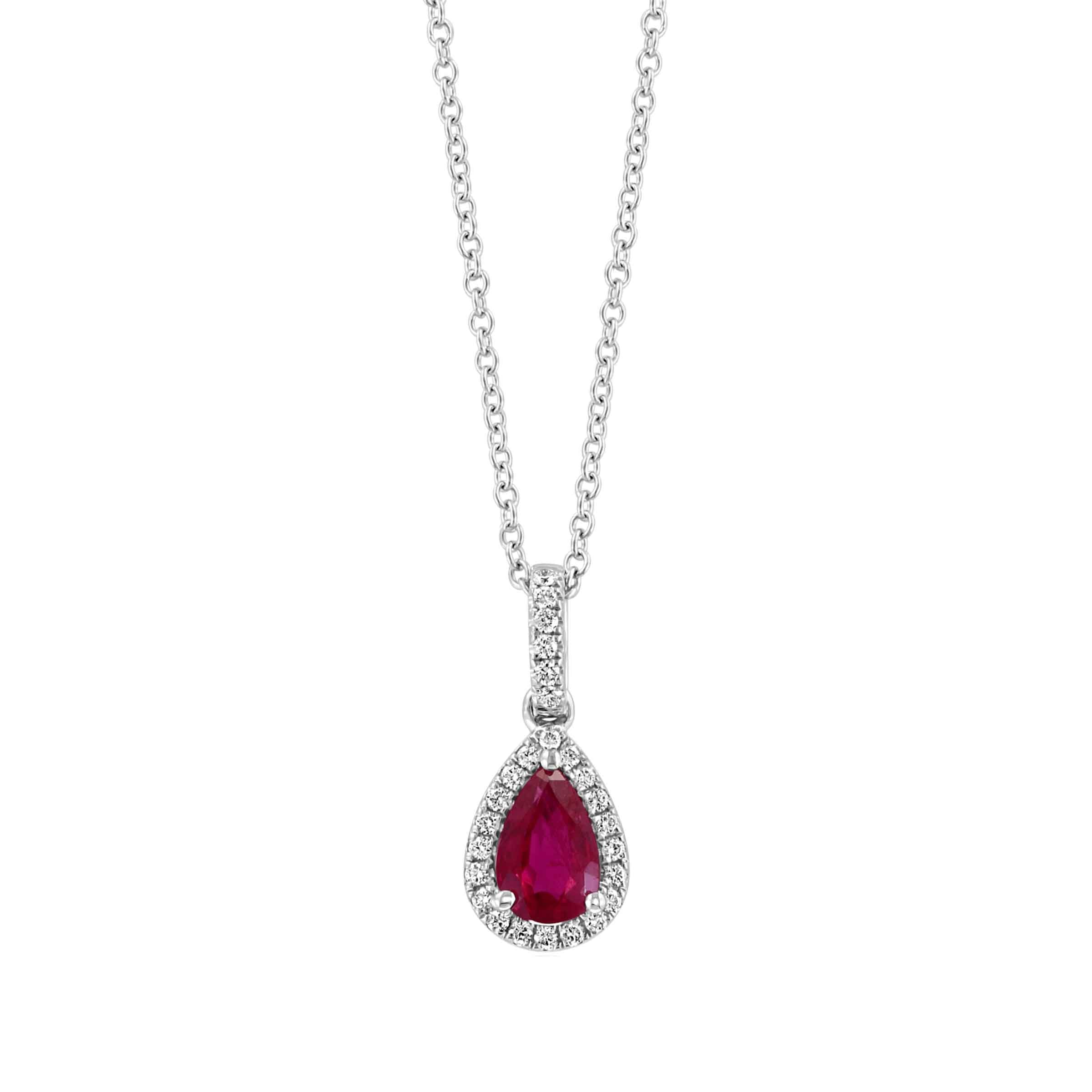 The Ophelia Pear Ruby Diamond Necklace