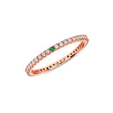 Diamond Eternity Band with Emerald Accent, 14K Rose Gold