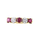 Ruby and Diamond Band Ring, 14K Yellow Gold