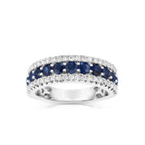 Blue Sapphire and Diamond Ring, 14K White Gold