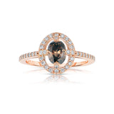 Floating Fancy Brown Diamond Halo Ring, 14K Rose Gold