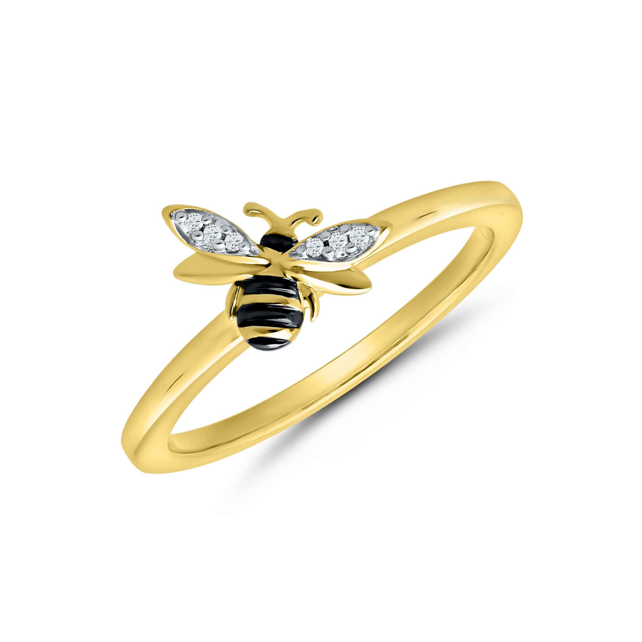 Sparkling Bee Dangle Charm, Gold plated