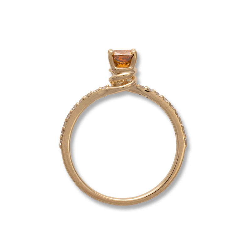 Fancy Brown Diamond Engagement Ring, 14K Yellow Gold