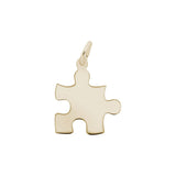 Autism Puzzle Piece Charm, 14K Yellow Gold