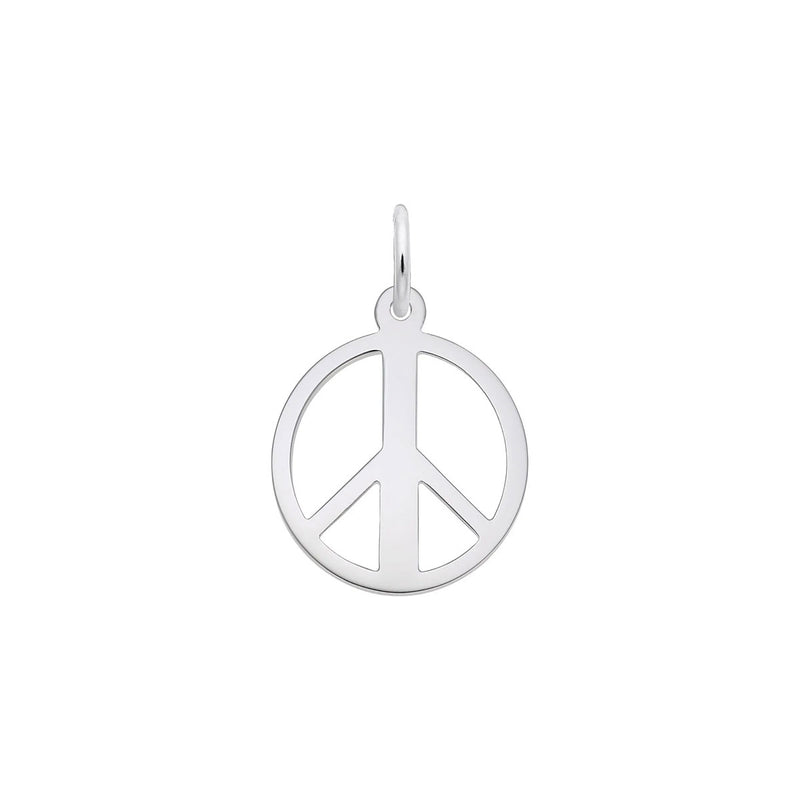 Peace Symbol Charm, Sterling Silver