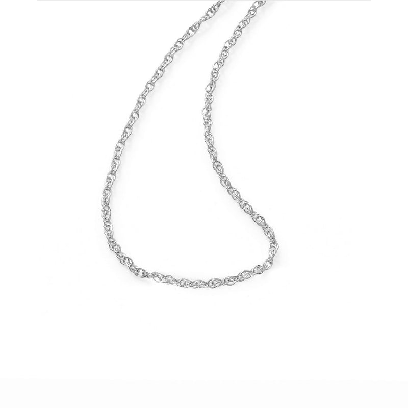 Lightweight Diamond Cut Rope Chain, 18 Inches, 14K White Gold