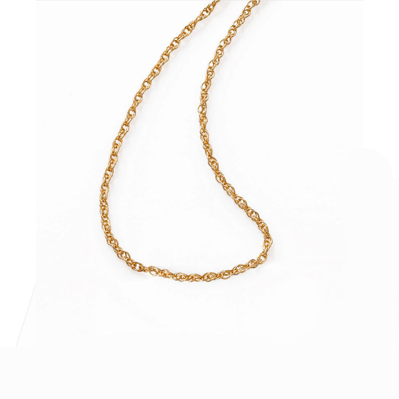 Lightweight Diamond Cut Rope Chain, 18 Inches, 14K Yellow Gold