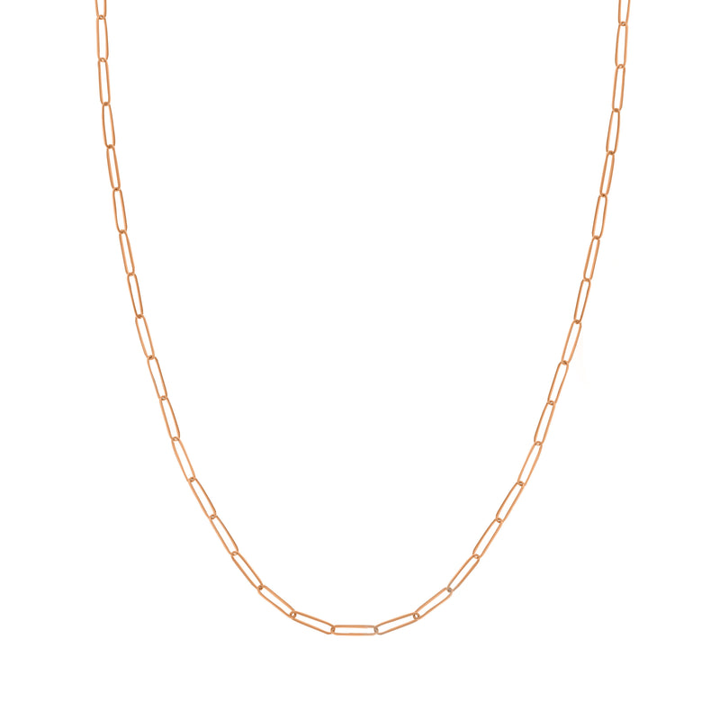 Paperclip Chain, 18 Inches, 14K Rose Gold