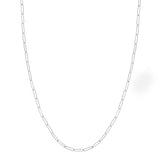 Elongated Link Chain Necklace, 18 Inches, 14K White Gold