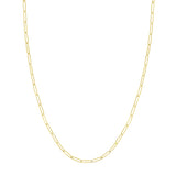 Elongated Link Chain Necklace, 18 Inches, 14K Yellow Gold