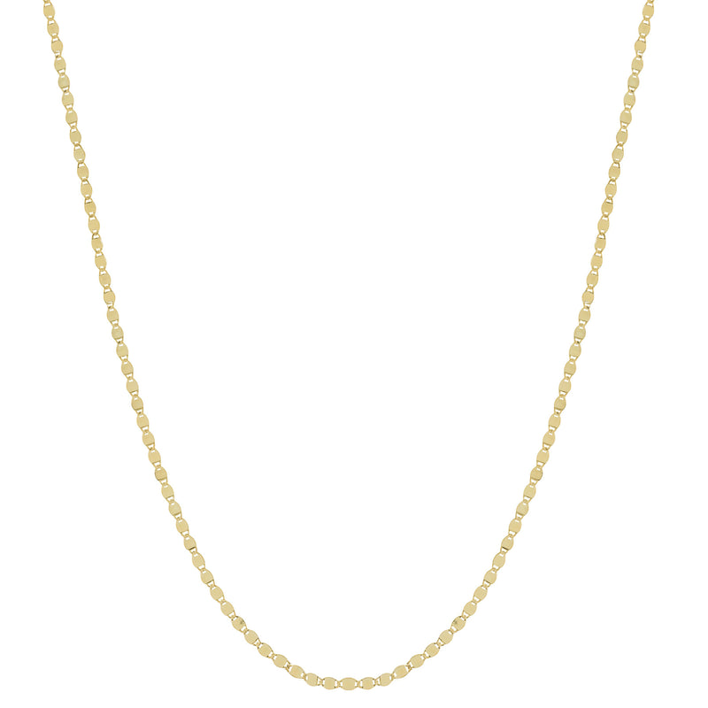 Flat Mirror Chain Necklace, 36 Inches, 14K Yellow Gold