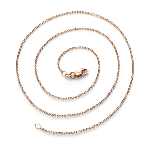 Diamond Cut Cable Chain, 18 Inches, 18K Rose Gold