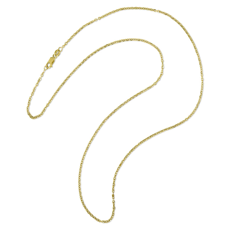 Faceted Oval Link Cable Chain, 30 Inches, 14K Yellow Gold