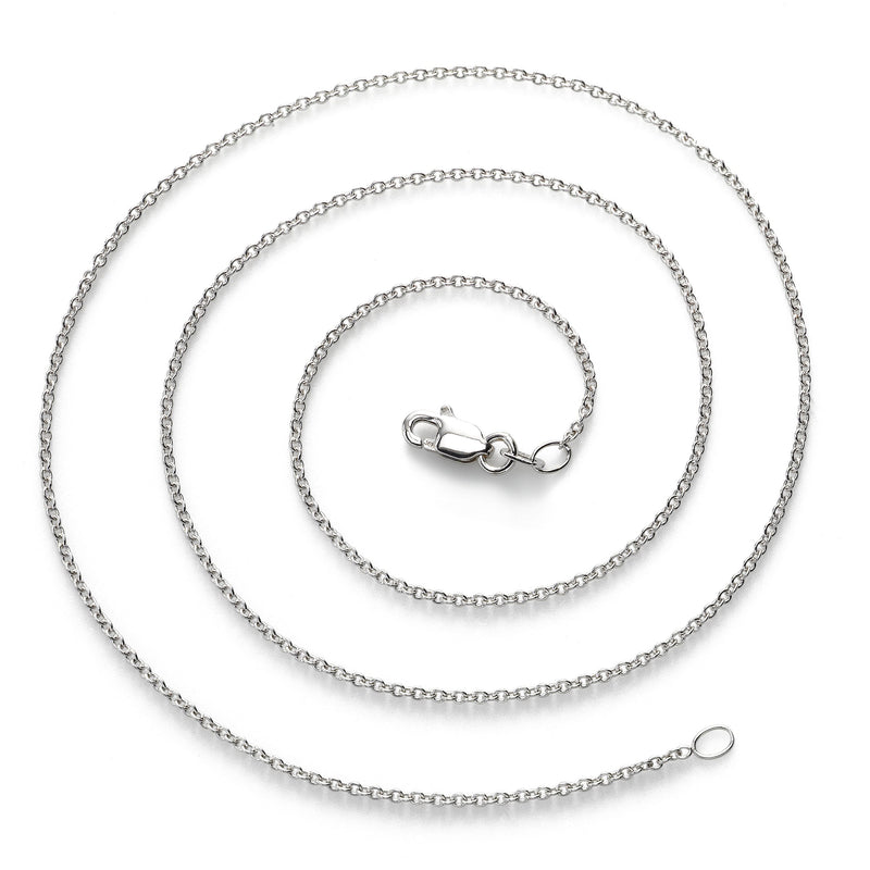 Cable Chain, 16 or 18 Inches, 14K White Gold
